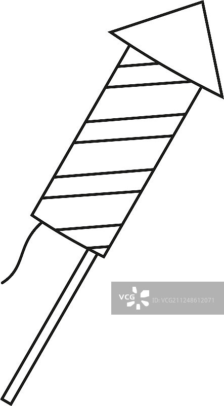 黑白烟花火箭的线条艺术图片素材