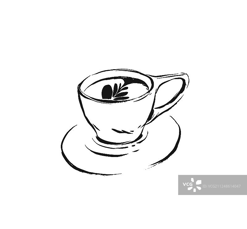 手绘抽象艺术烹饪墨水图片素材