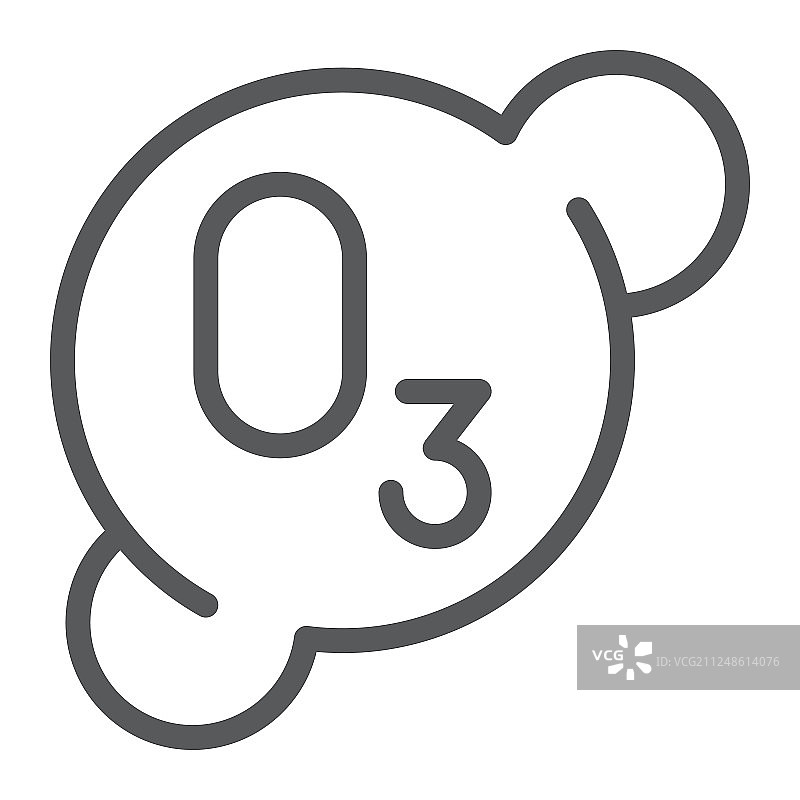 臭氧发生线图标、公式和臭氧分子图片素材