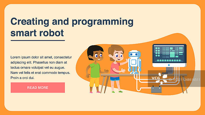 创建和编程智能机器人2.5D页面图片素材