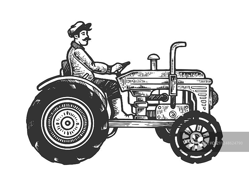 农业拖拉机雕刻图片素材