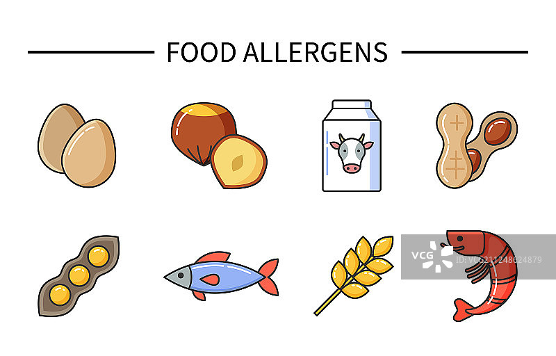 引起疾病的食物过敏原产品图片素材