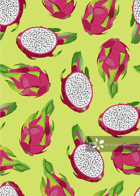 火龙果切片无缝图案图片素材
