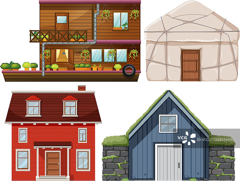 各式房屋合集图片素材