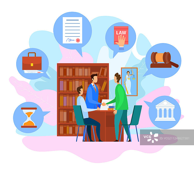 律师事务所咨询握手场景图片素材