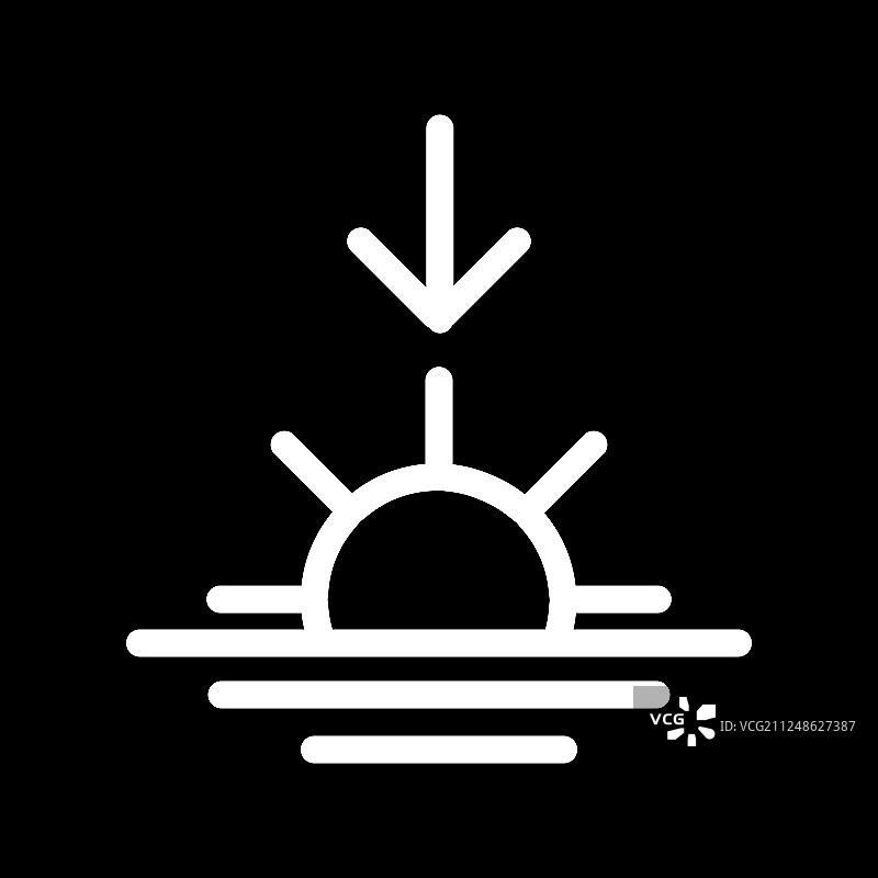 黑白日落图标图片素材