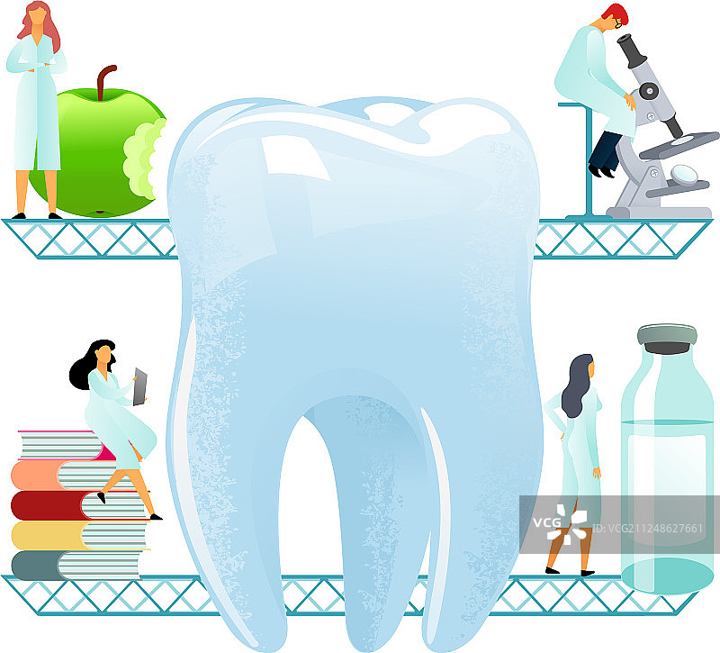 扁平风格的白色背景大臼齿图片素材
