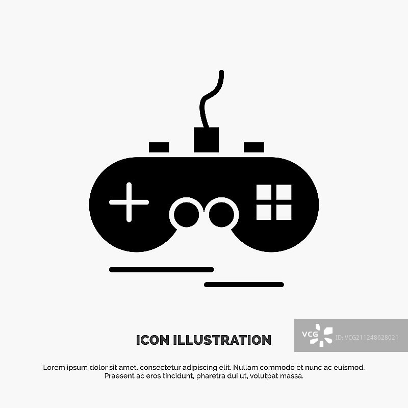无线Xbox游戏手柄黑色字形图标图片素材