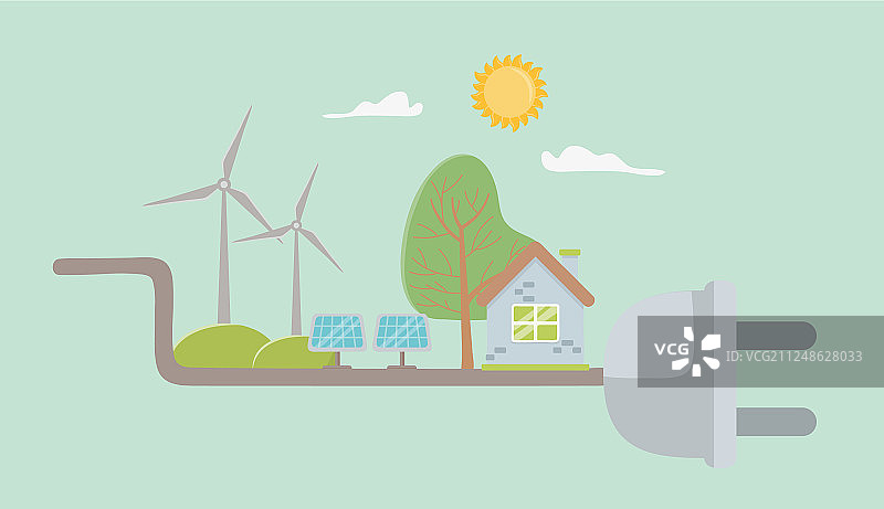 插头和节能图标集设计图片素材