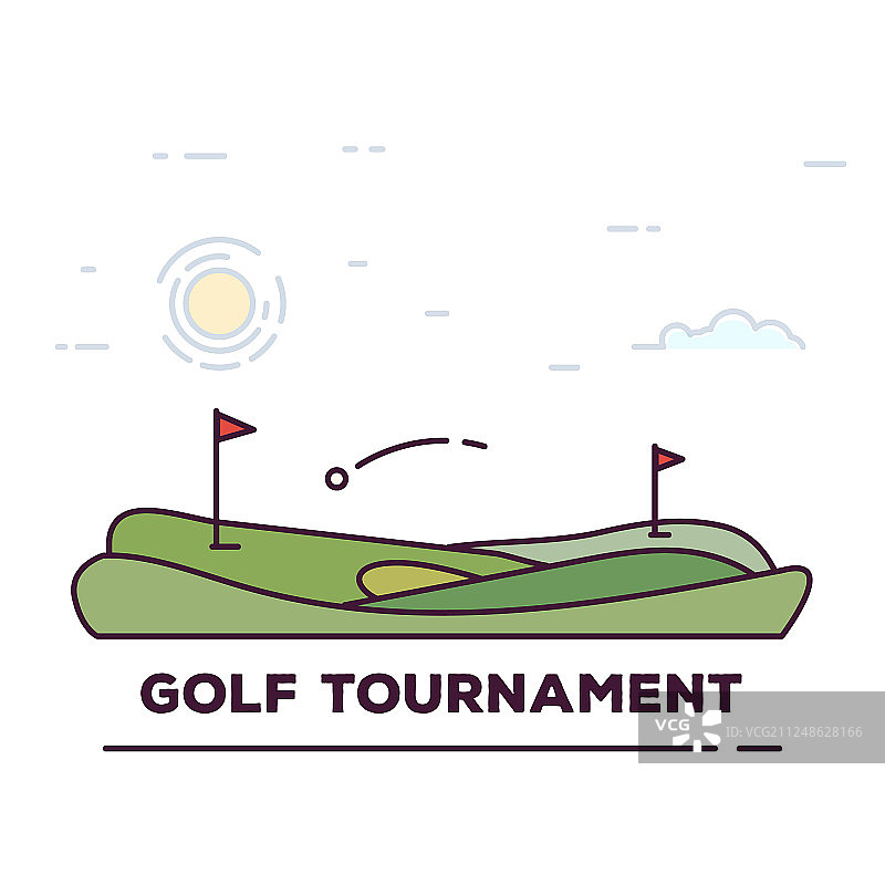 高尔夫球锦标赛线性banner图片素材