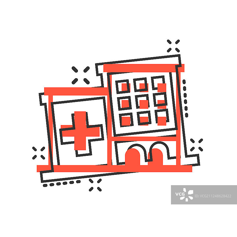 漫画风格的医院建筑图标图片素材