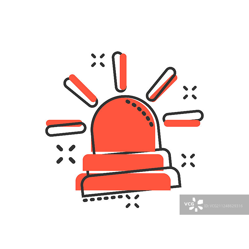 漫画风格警报紧急警报器图标图片素材