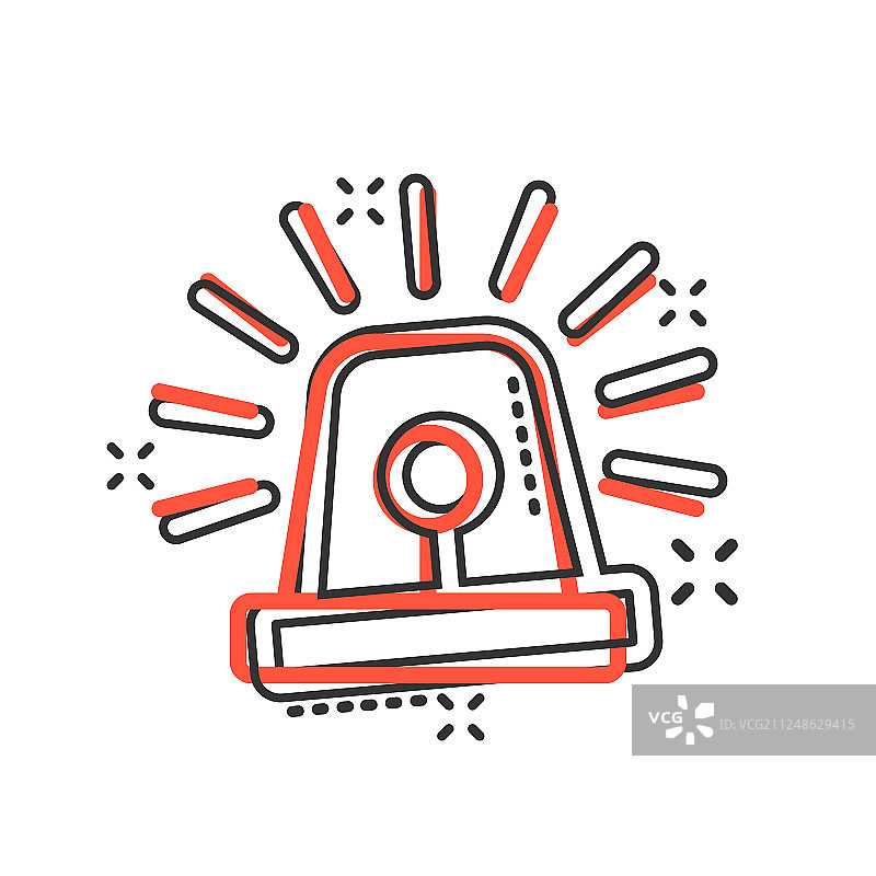 漫画风格警报紧急警报器图标图片素材