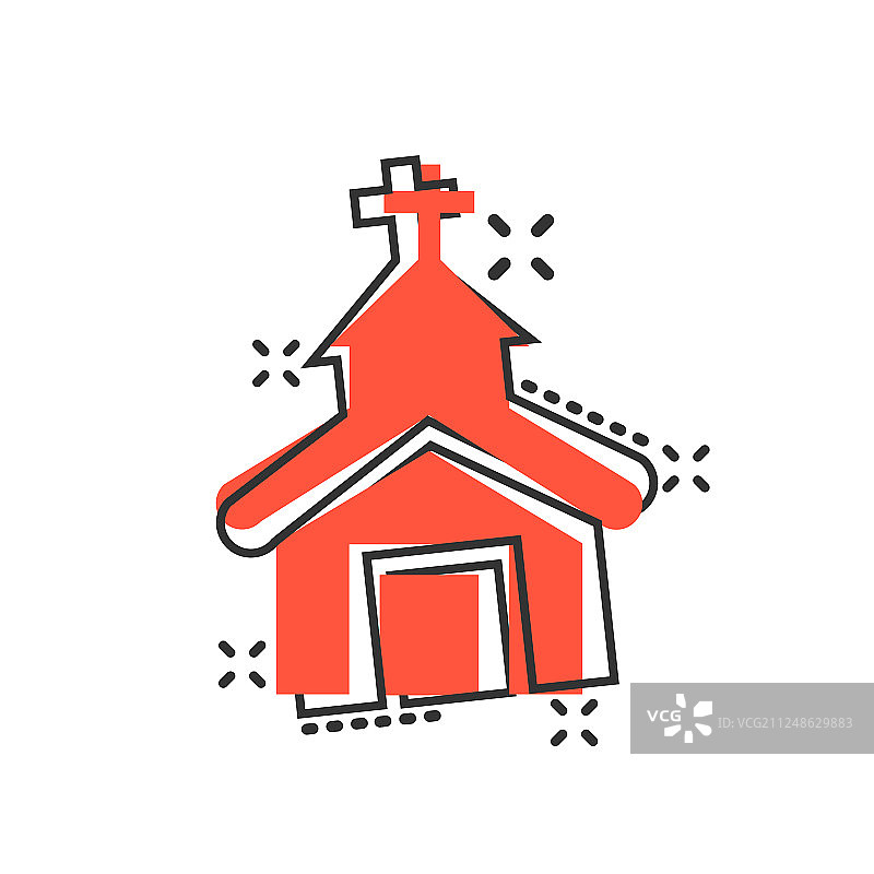 漫画风格的教堂图标图片素材