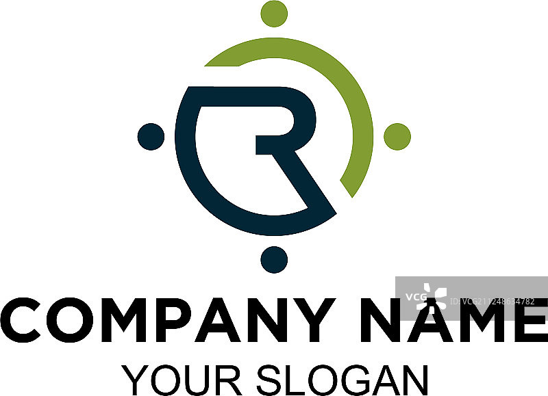 R圆形字母标志设计图片素材