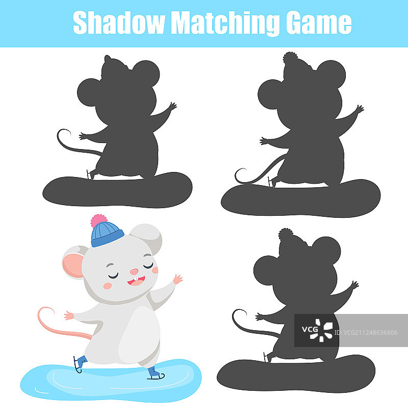 卡通影子配对儿童游戏图片素材