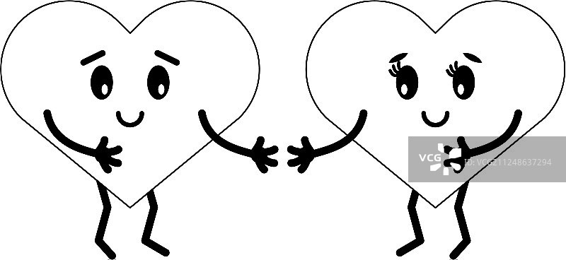 恋爱中的可爱红心卡通图片素材