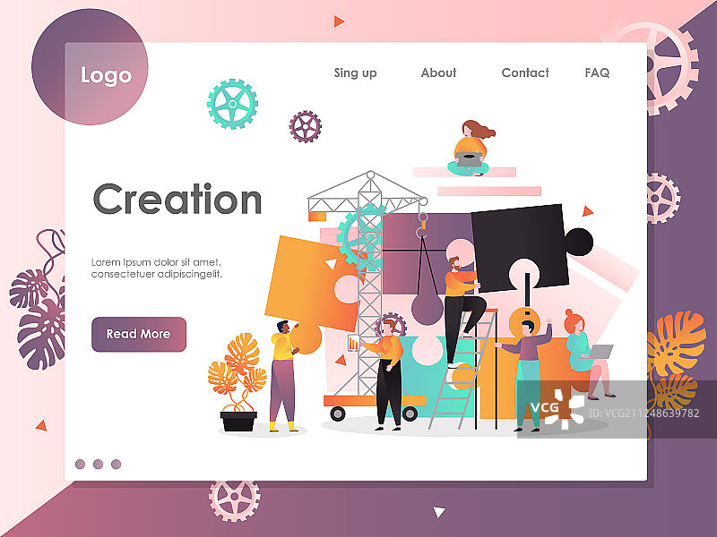 创意网站着陆页设计图片素材