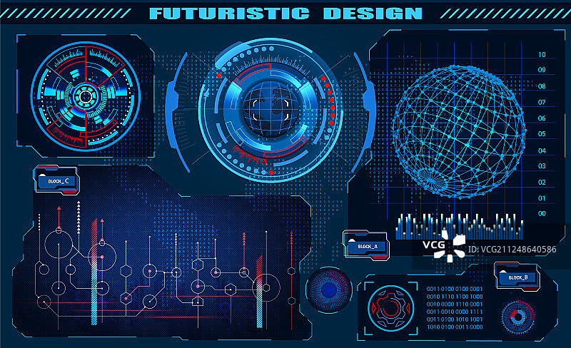 未来主义图形界面HUD设计图片素材