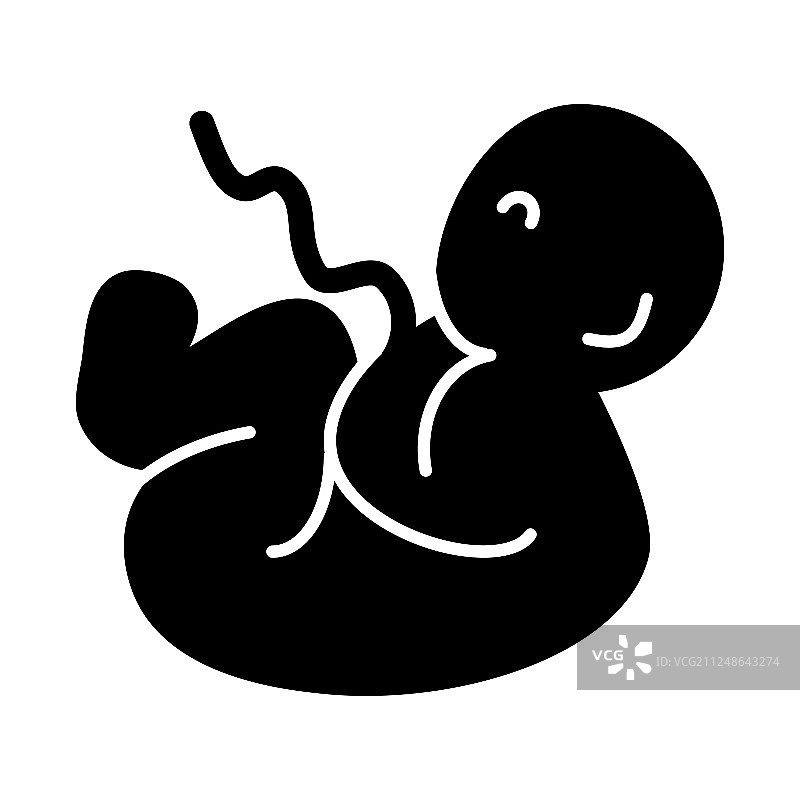 黑白胎儿图标图片素材