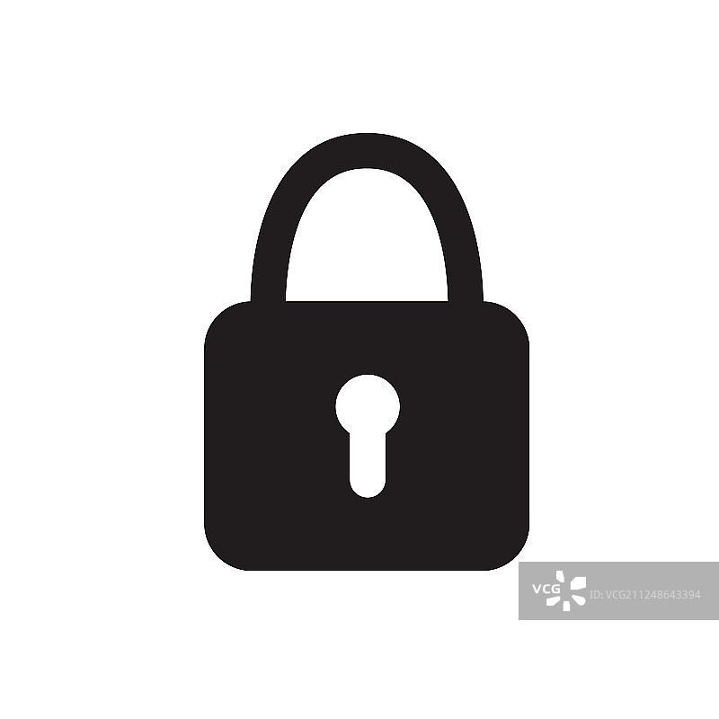 白色背景上的锁图标图片素材