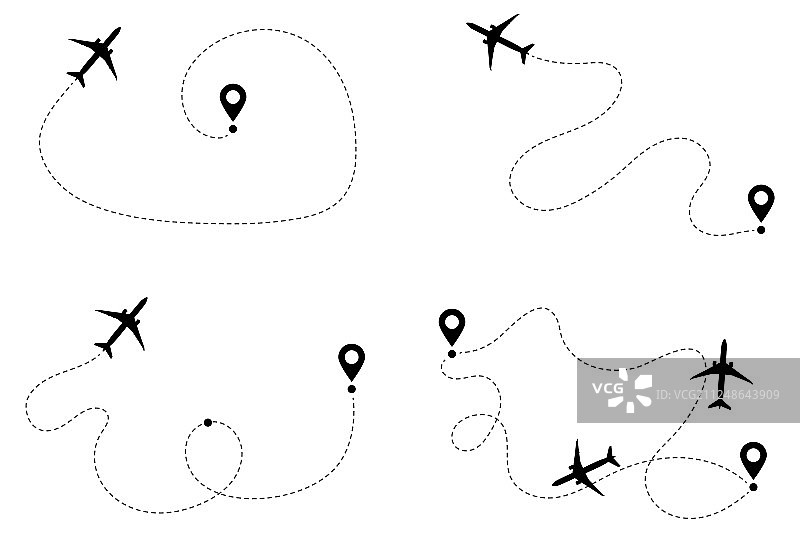 飞机飞行路线合集图片素材