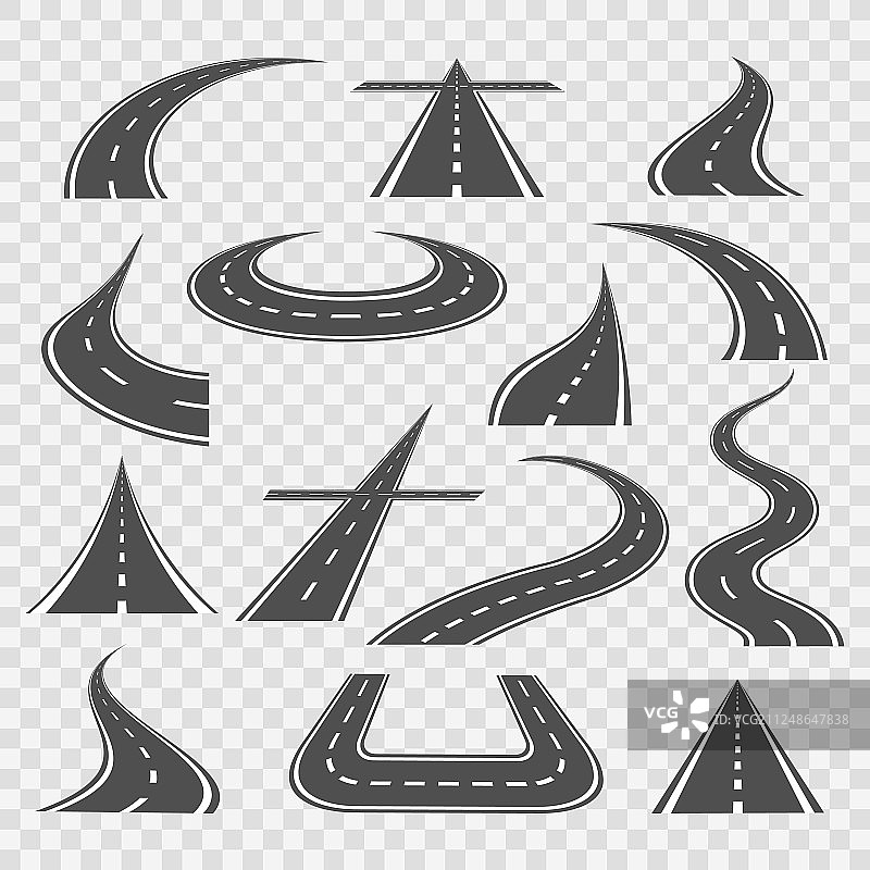 抠出的道路曲线图片素材