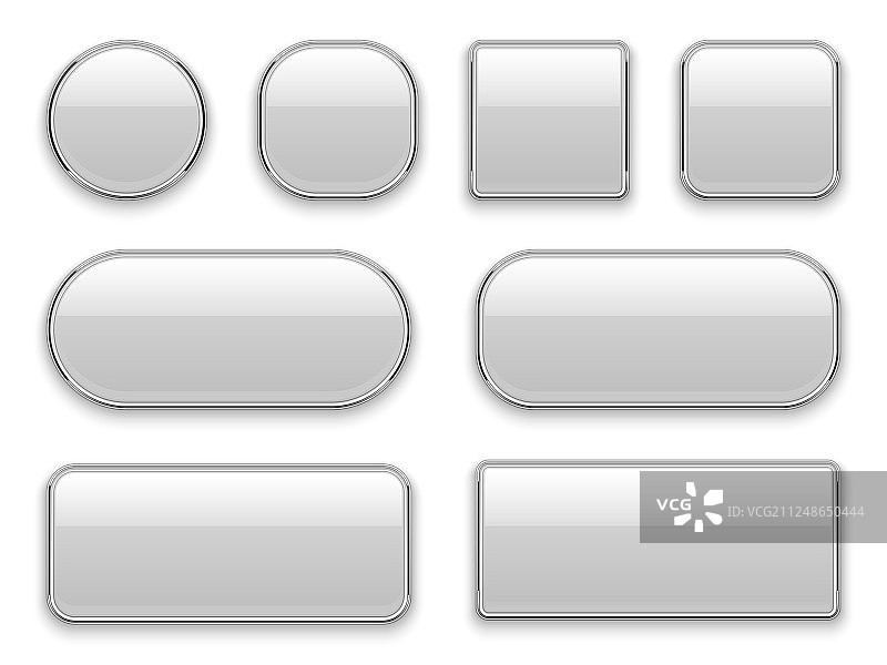 3D写实风格白色按钮图片素材