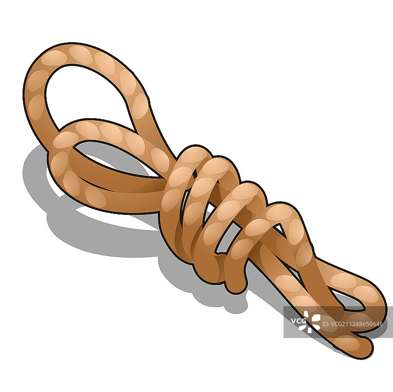 白色背景上的扭曲绳子图片素材