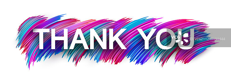 带有彩色笔触的感谢标志图片素材