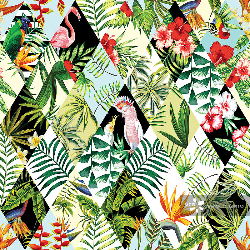 异国情调的无缝拼布图案图片素材