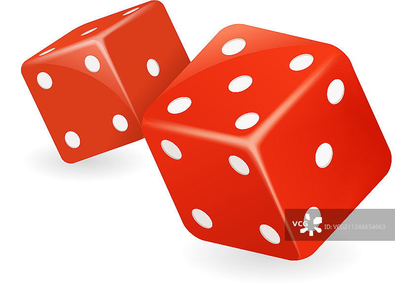 红色骰子3D逼真赌场赌博游戏设计图片素材