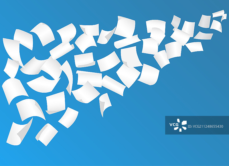 空中飞舞的弧形纸张图片素材