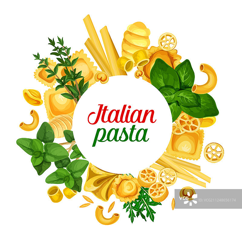 意大利面banner与香草调味料图片素材