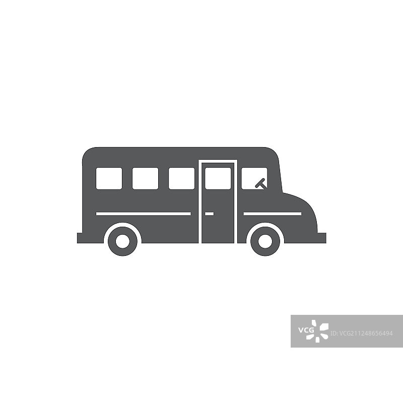 白色背景上的学校巴士图标图片素材