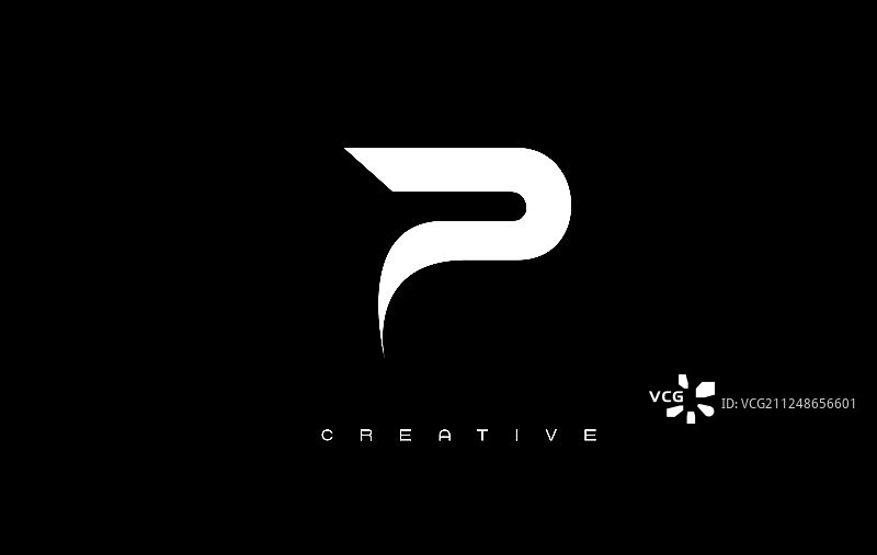 金色字母P标志设计图片素材