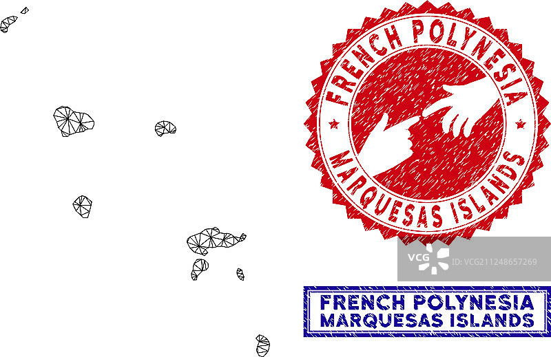 多边形线框马克萨斯群岛地图图片素材