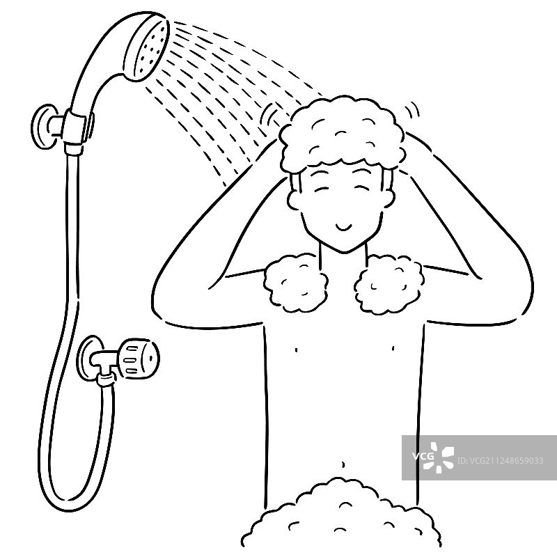男人淋浴图片素材