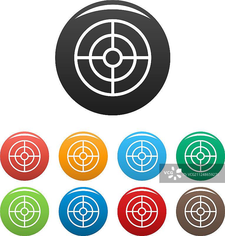 未来主义瞄准镜图标彩色合集图片素材