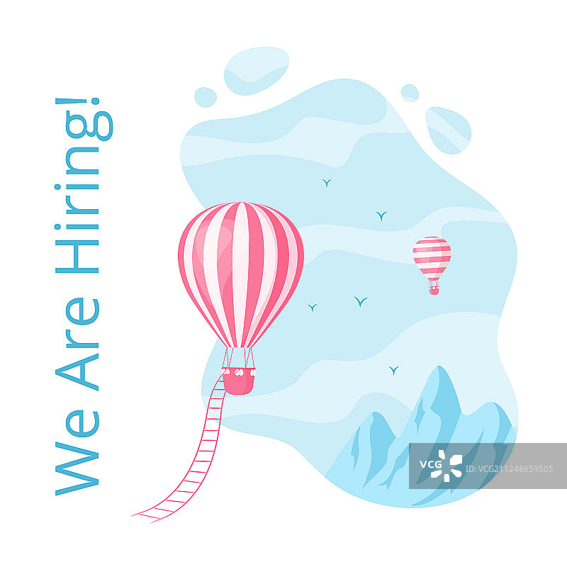 社交媒体热气球招聘图片素材