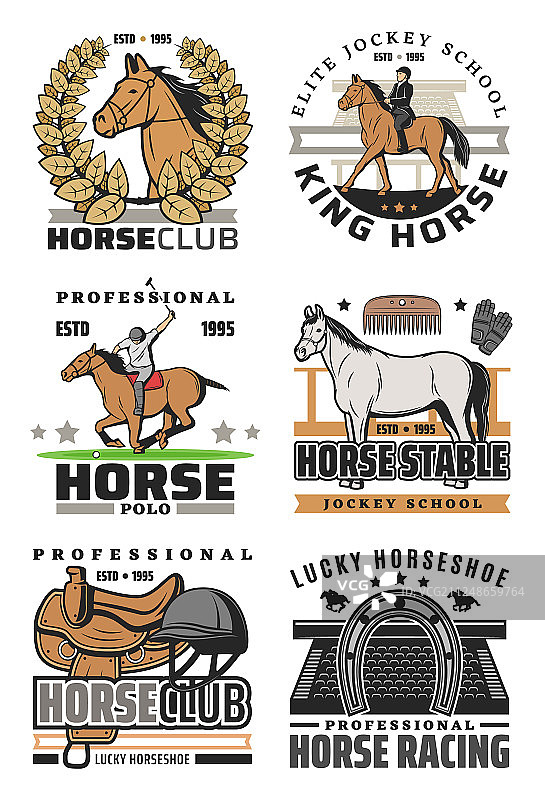 赛马和马球图标，马术运动图片素材