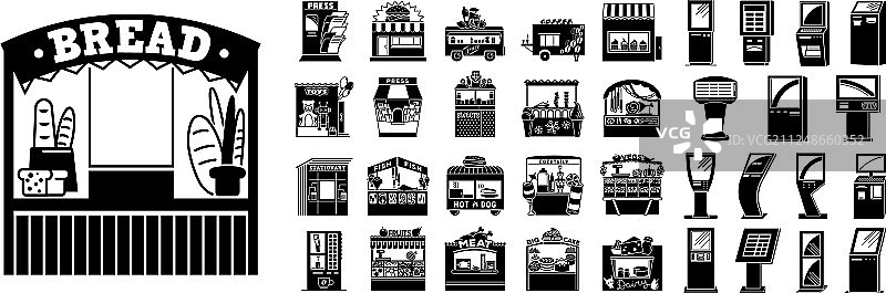 信息亭图标简约风格图片素材