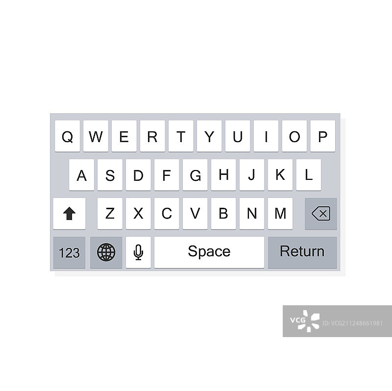 智能手机键盘字母按钮扁平风格图片素材