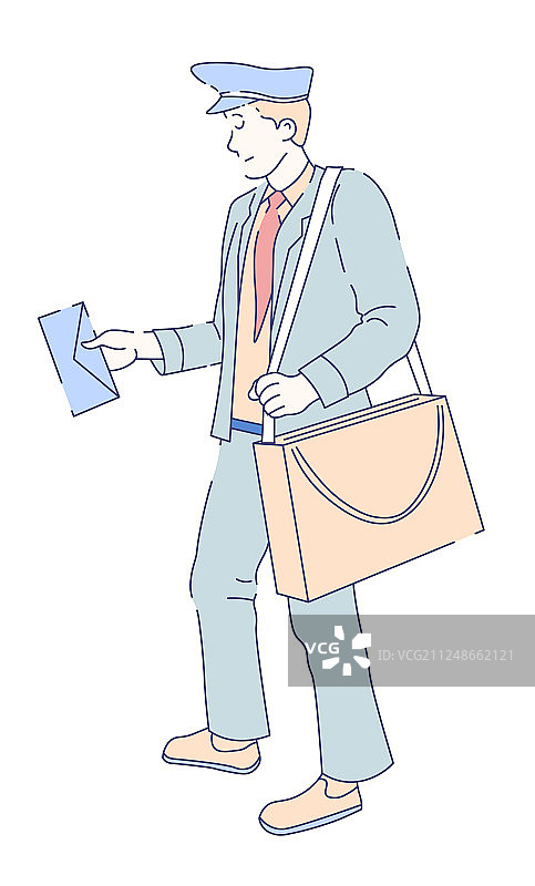 邮递员与邮包送信图片素材