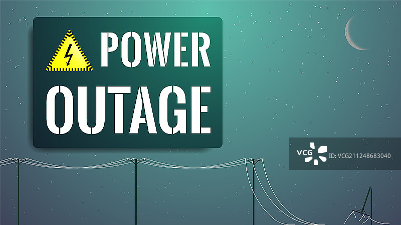 断电概念：停电电力线图片素材