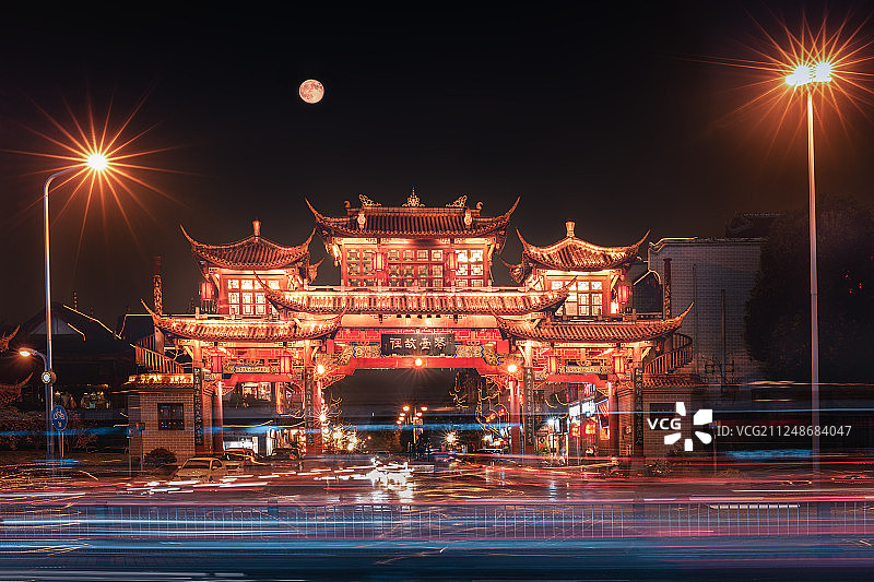 琴台故里 月寄乡愁图片素材