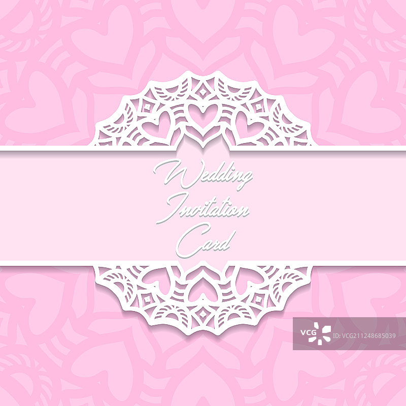 剪纸设计的婚礼邀请卡图片素材