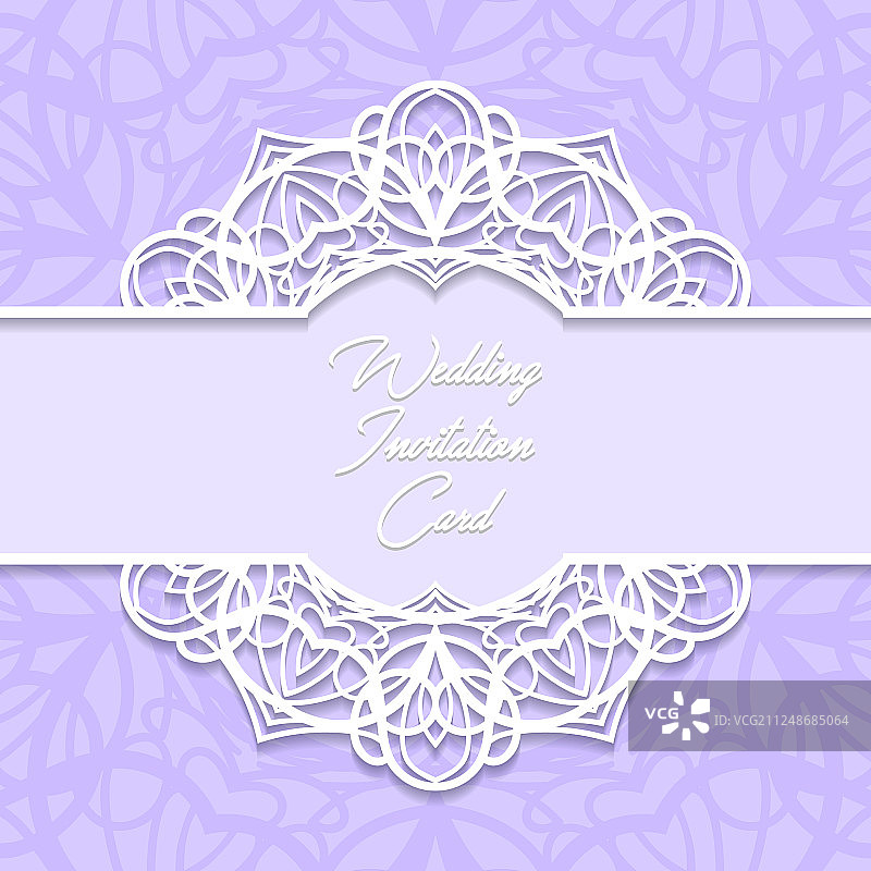 剪纸设计的婚礼邀请卡图片素材
