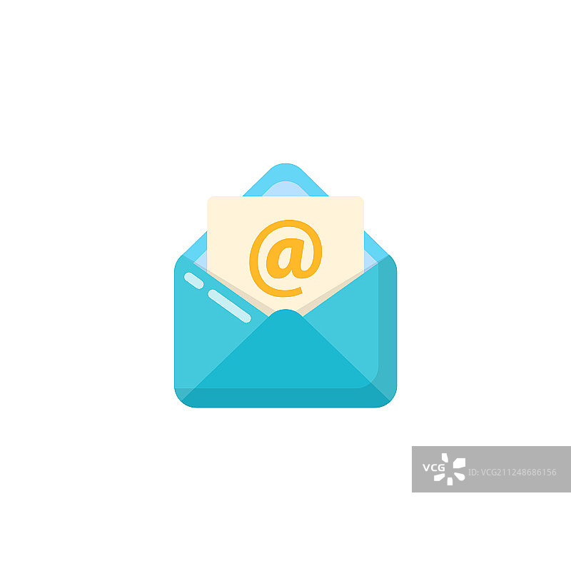 已打开的信封和文档图标设计图片素材