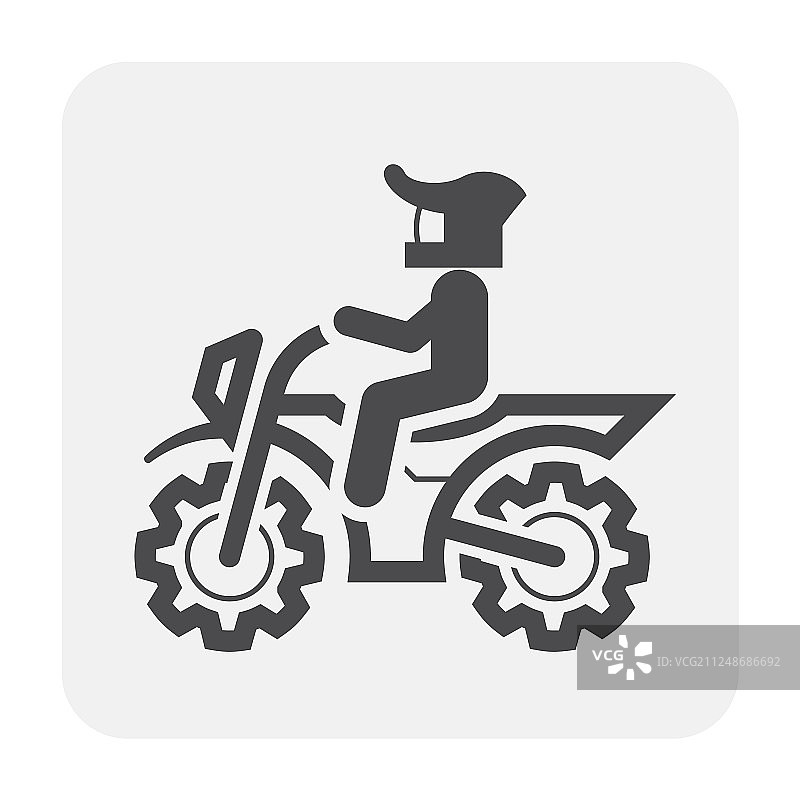 黑色摩托车越野赛图标图片素材